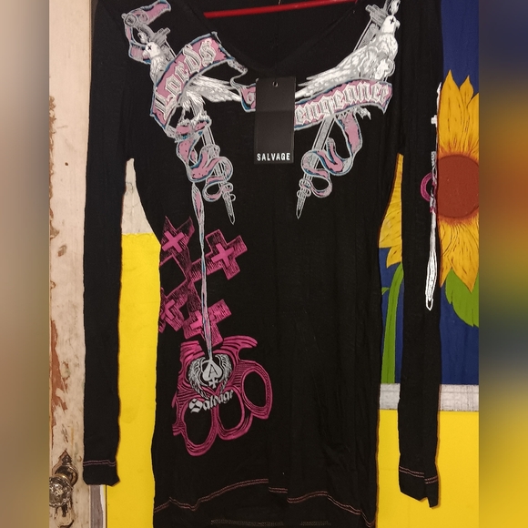 Salvage Tops - NWT SALVAGE LONG SLEEVED HOODIE